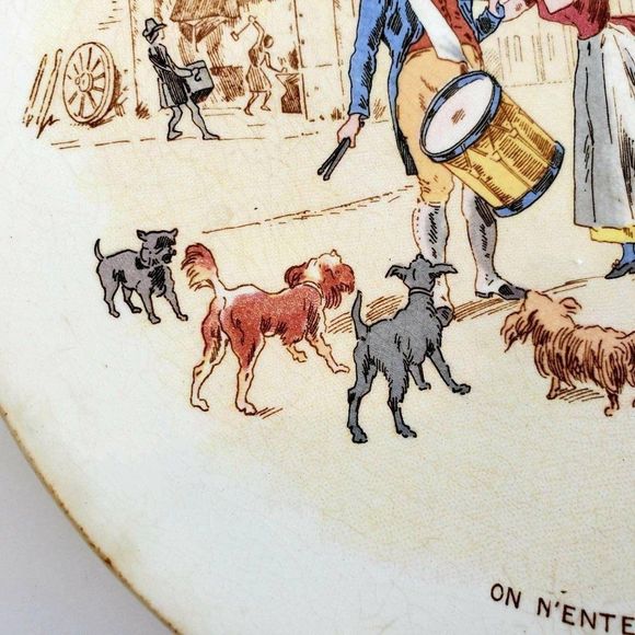 Very Rare Antique French Sarreguemines Plate - Picture 8 of 10